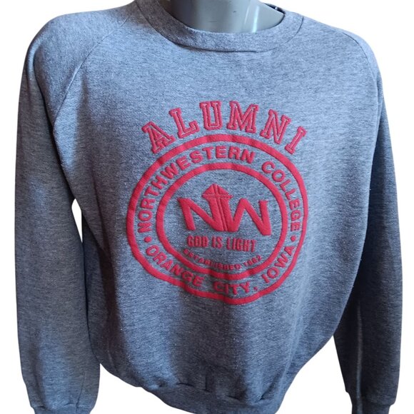 Vintage 80's Medium Sweatshirt Medium Iowa Northwestern College Alumni Crewneck - Picture 1 of 7